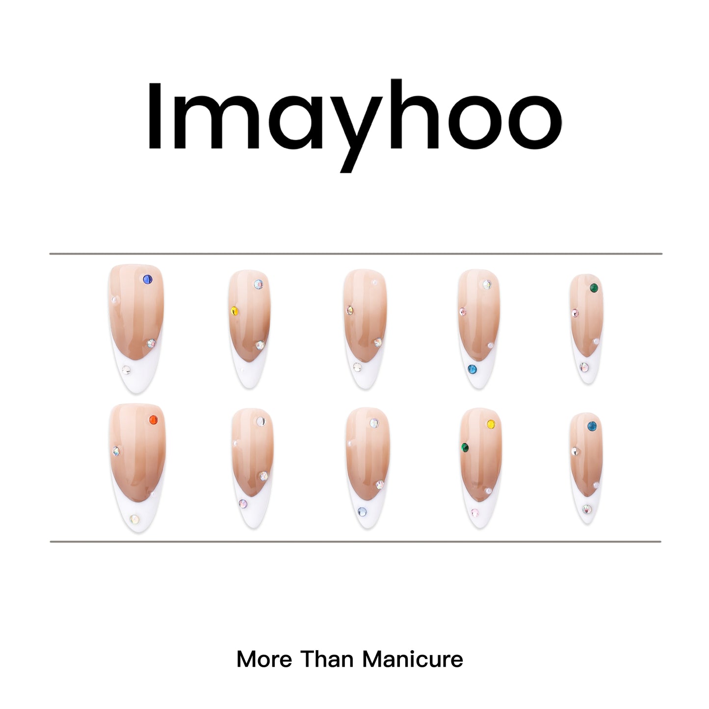 Oval-Long Nail-French Nail-Ombre (10pcs) OMZXX052