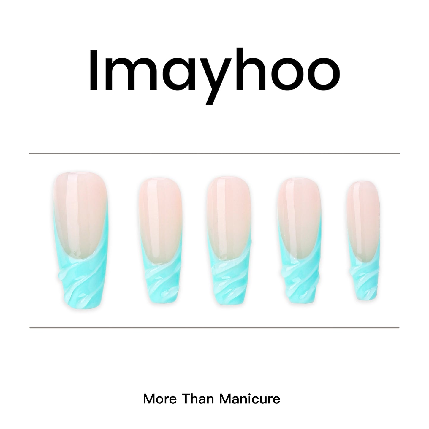 Coffin-Long Nail-French Nail (10pcs) OMZXX054