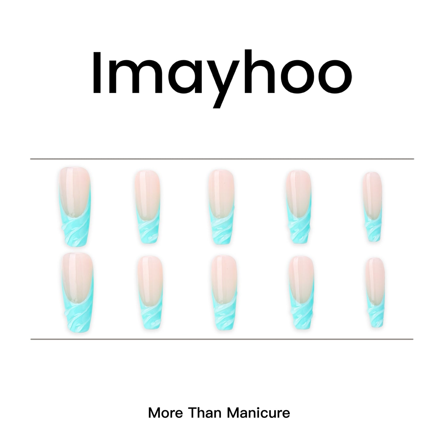 Coffin-Long Nail-French Nail (10pcs) OMZXX054