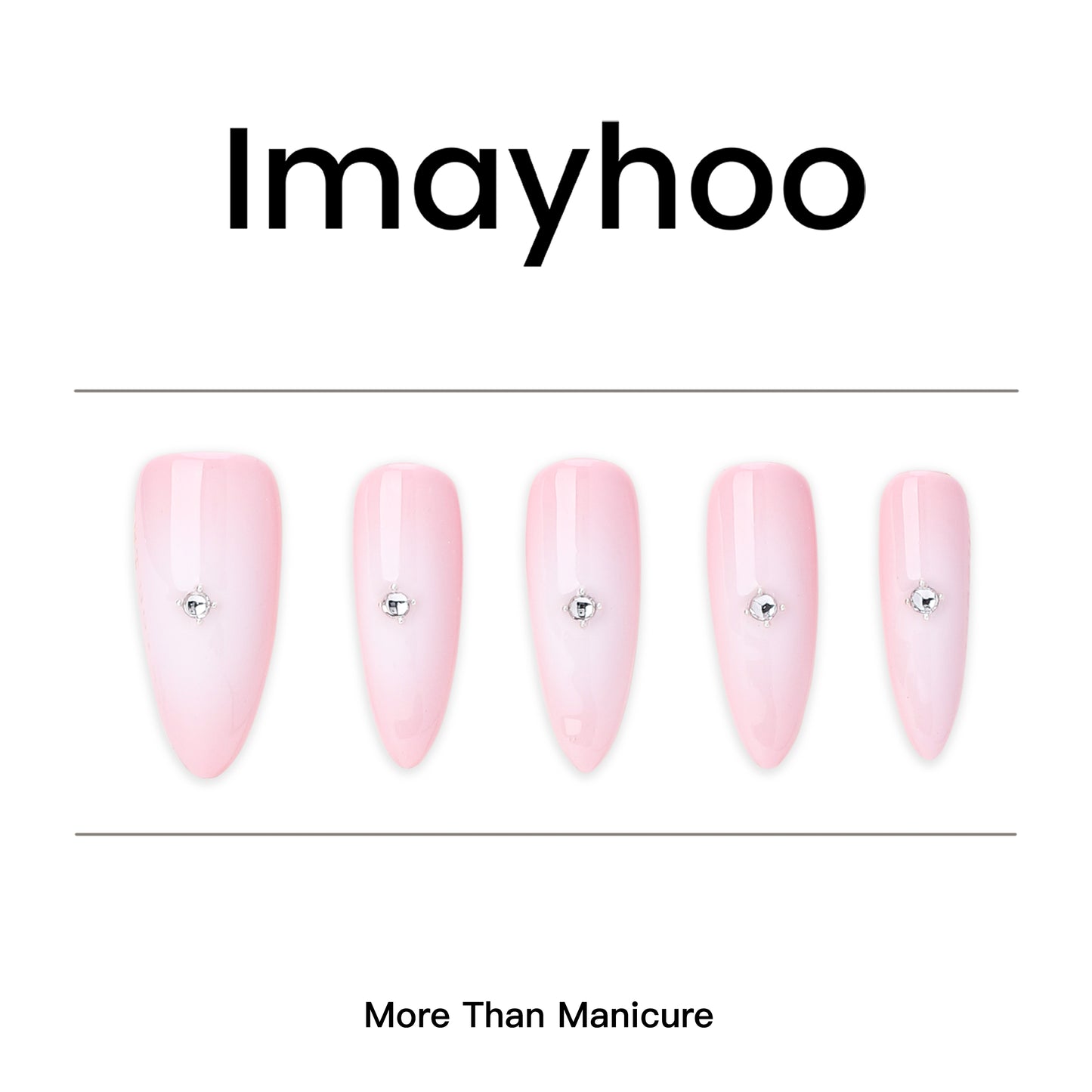 Oval-Long Nail-Pink-Ombre-Glisten (10pcs) OMZXX058