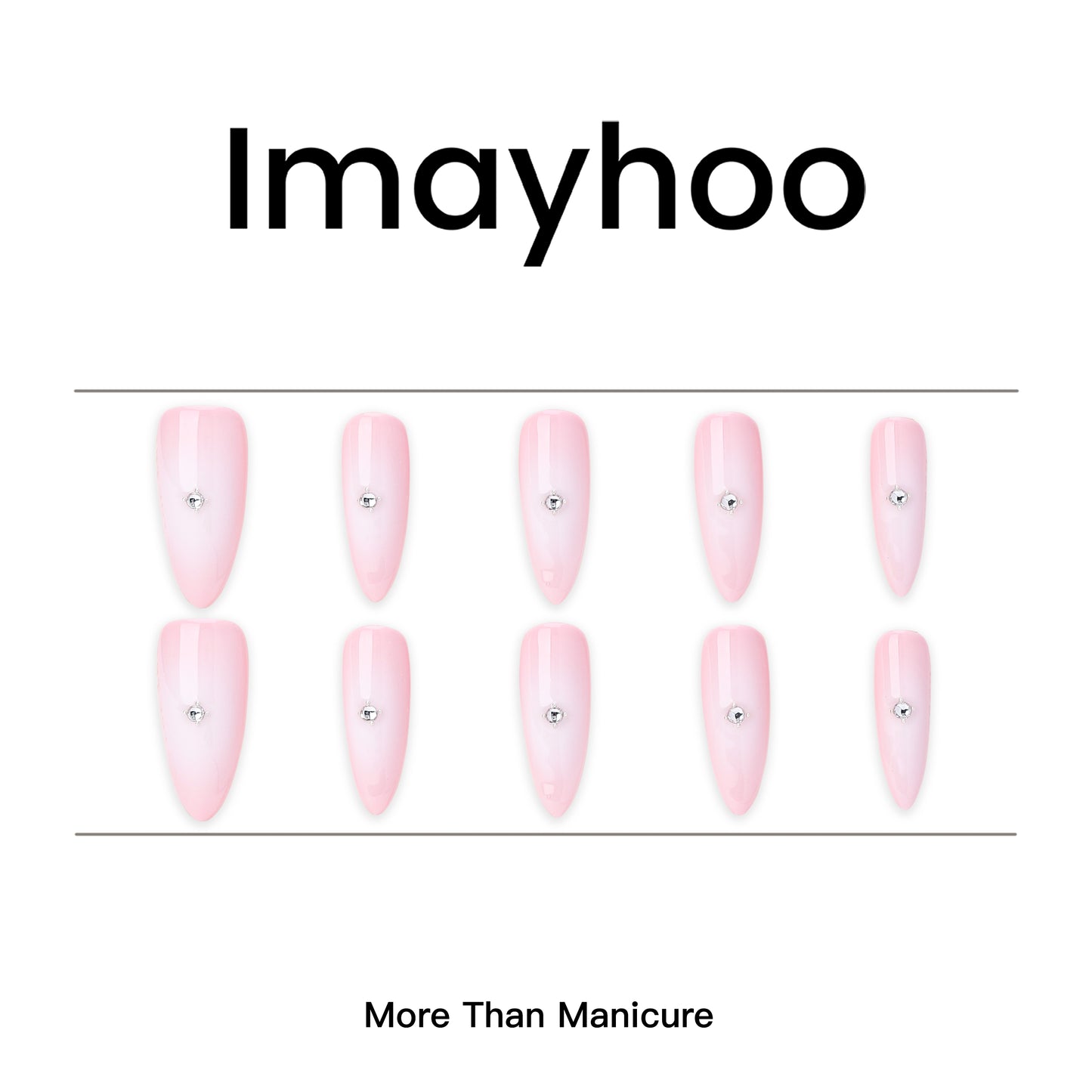 Oval-Long Nail-Pink-Ombre-Glisten (10pcs) OMZXX058