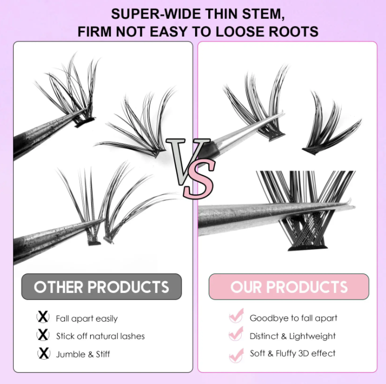 14 Rows Individual Eyelashes Diy Cluster Lashes Kit