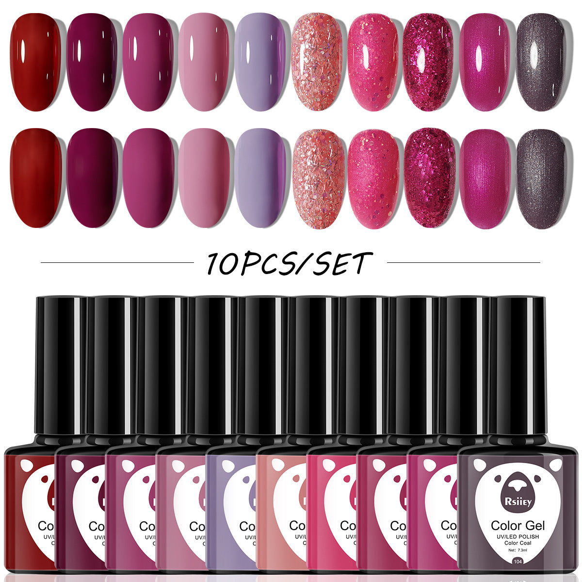 Christmas 10 Colors Nail Gel Polish Set Popular Nude Red Green Gold Silver Glitter Nail Polish Salon Gel Manicure Diy At Home Nail Art 7.3ml*10colors/set