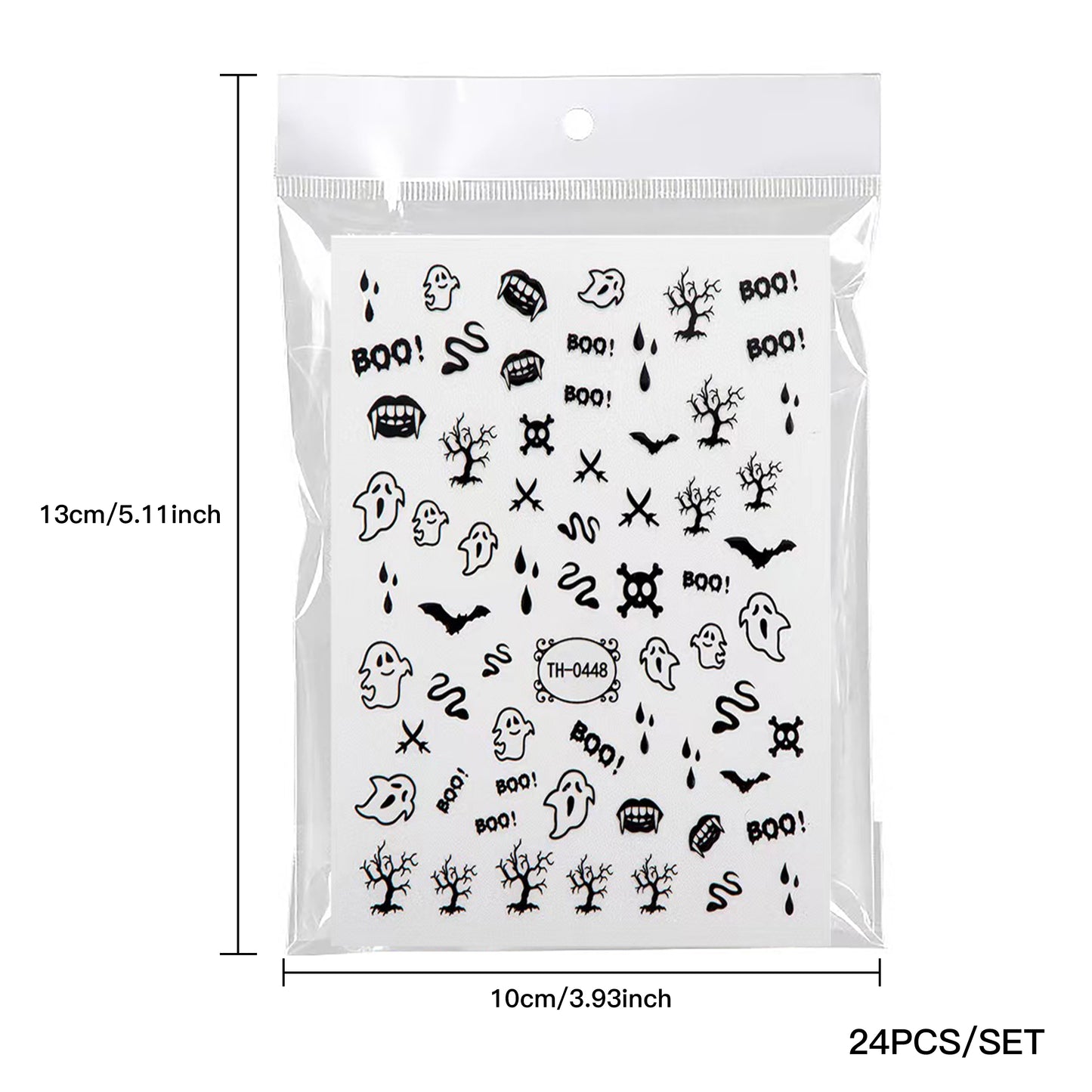 Imayhoo Halloween Nail Sticker 24pcs/set