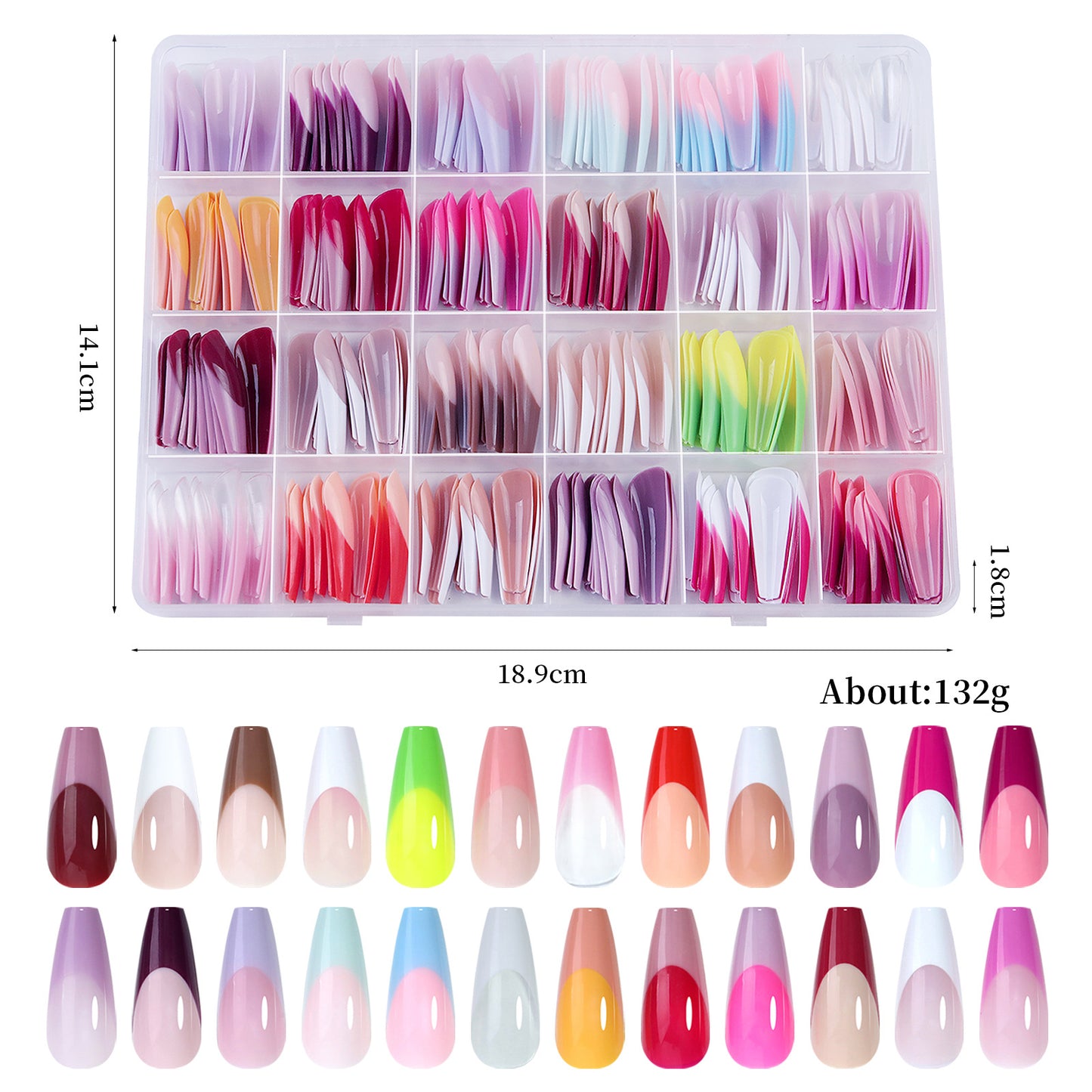 288pcs French Press On Nails