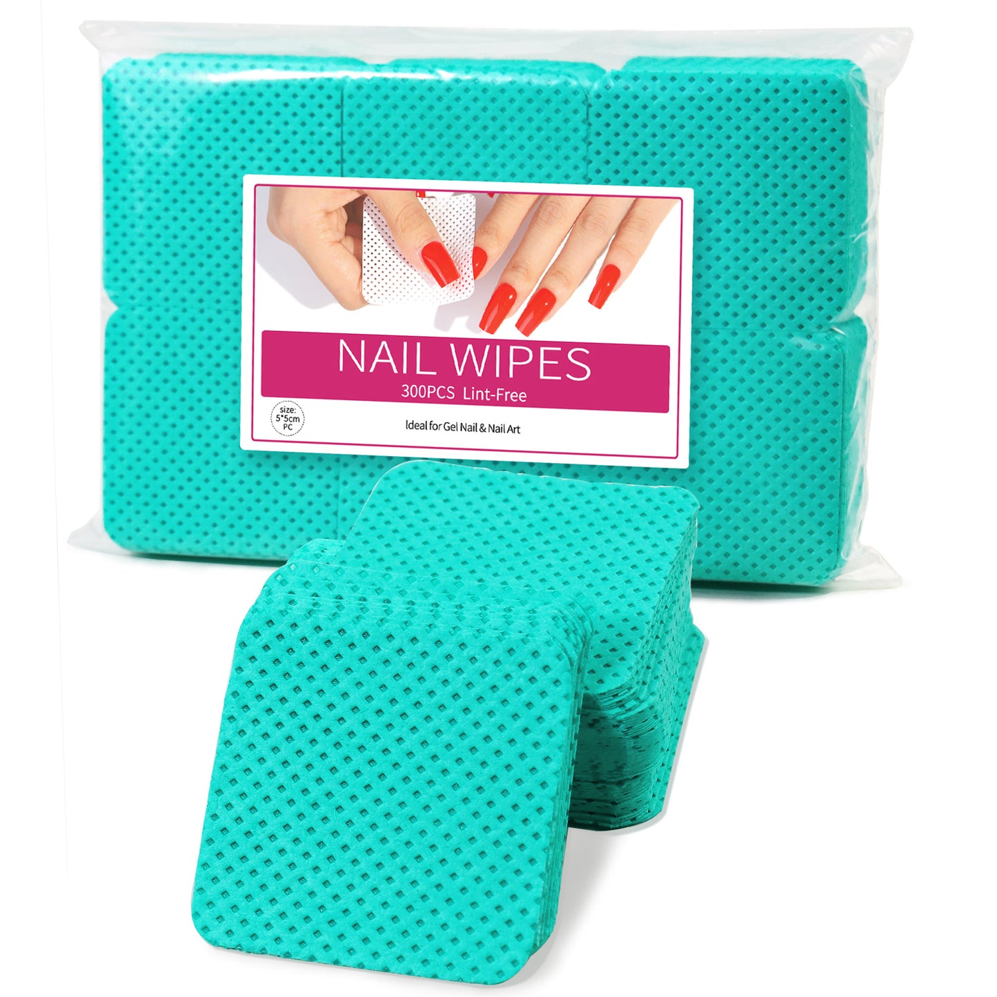 300 PCS Lint Free Nail Wipes Colorful Nail Polish Remover Pads
