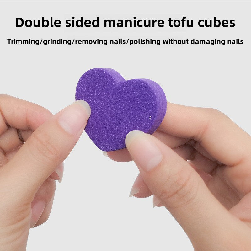 50PCS Heart Shape Mini Nail Buffer Block