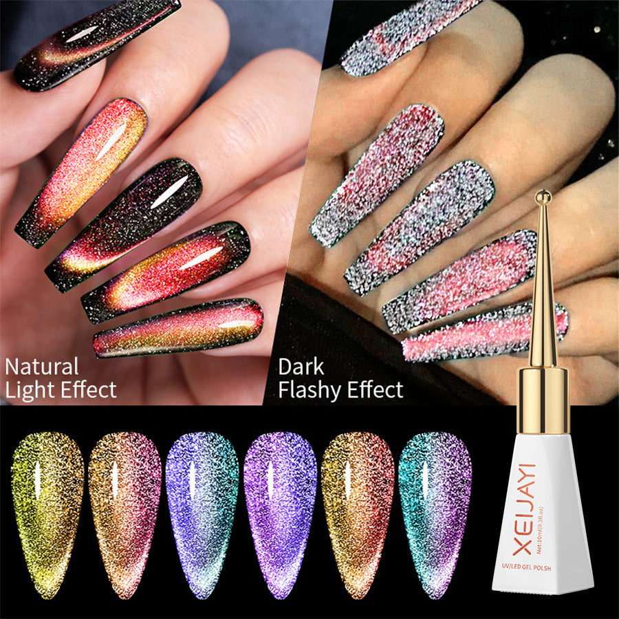 XEIJAYI Cat's Eye UV Gel Polish Galaxy 6 Colors 10ml/0.3fl.oz/pcs