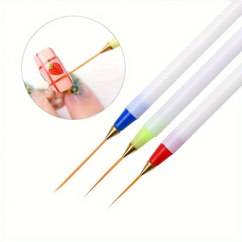 3pcs/set Professional Fine Drawing Striping Liner Gel UV Manicure Tool