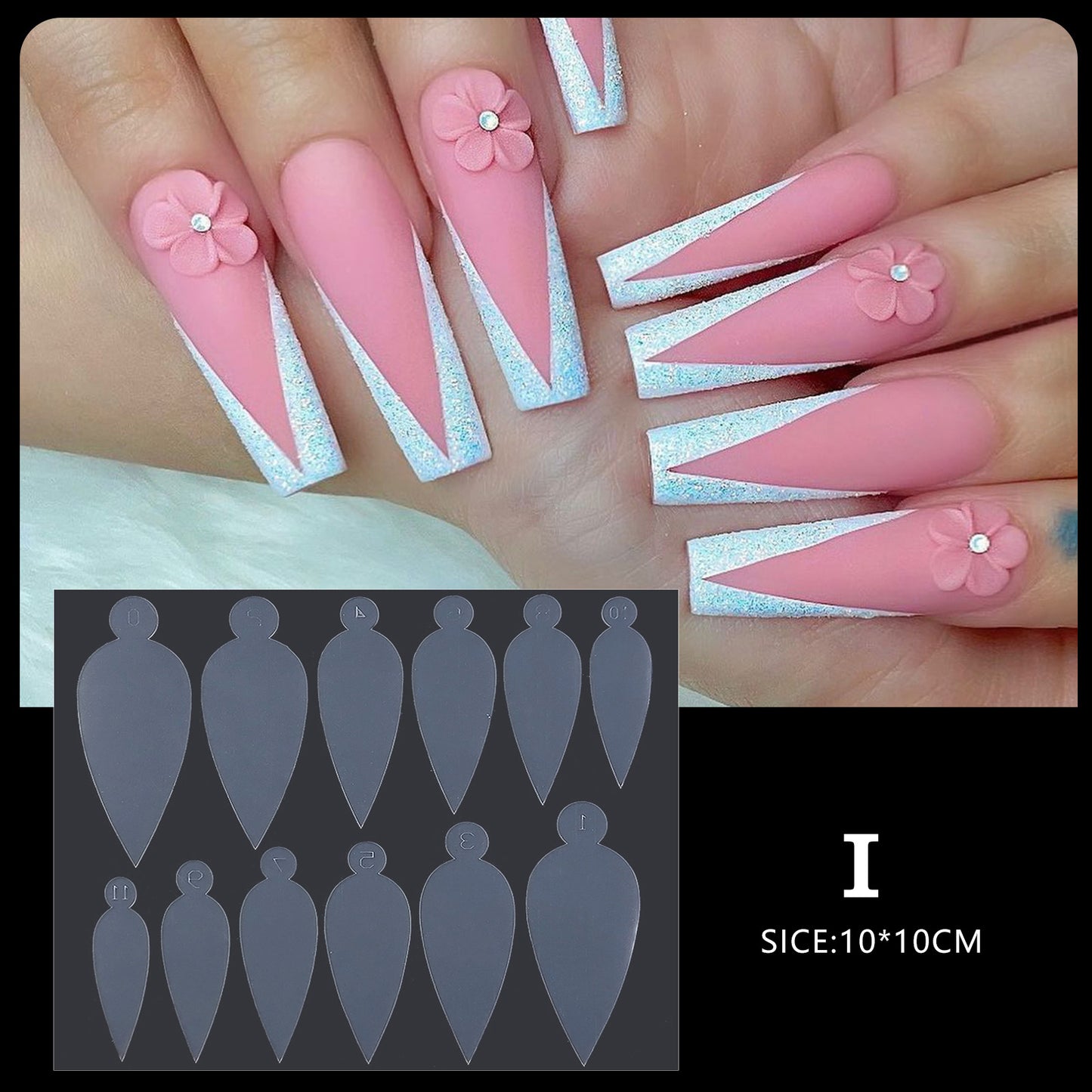 1 Sheet Nail Forms Mould Sticker 12pcs