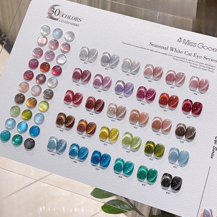 Miss Gooey 30 Colors Cat's Eye Gel Nail Polish Kit 10ml/pcs (with Display Board)