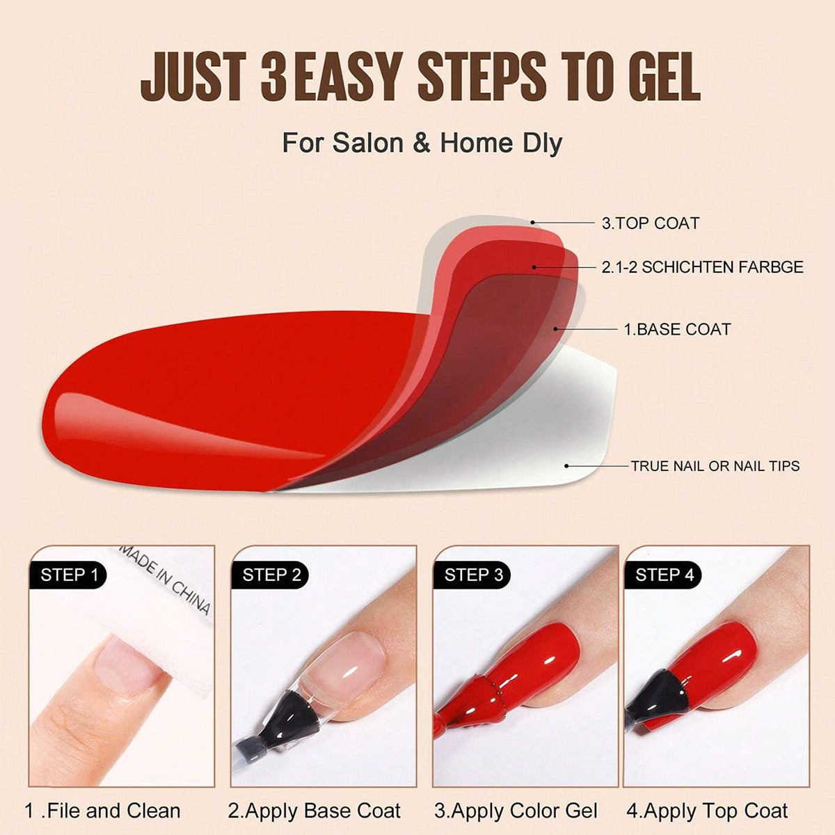 MORDDA Base Coat Top Coat Matte Top Coat Nail Art 7.3ml*3pcs/set