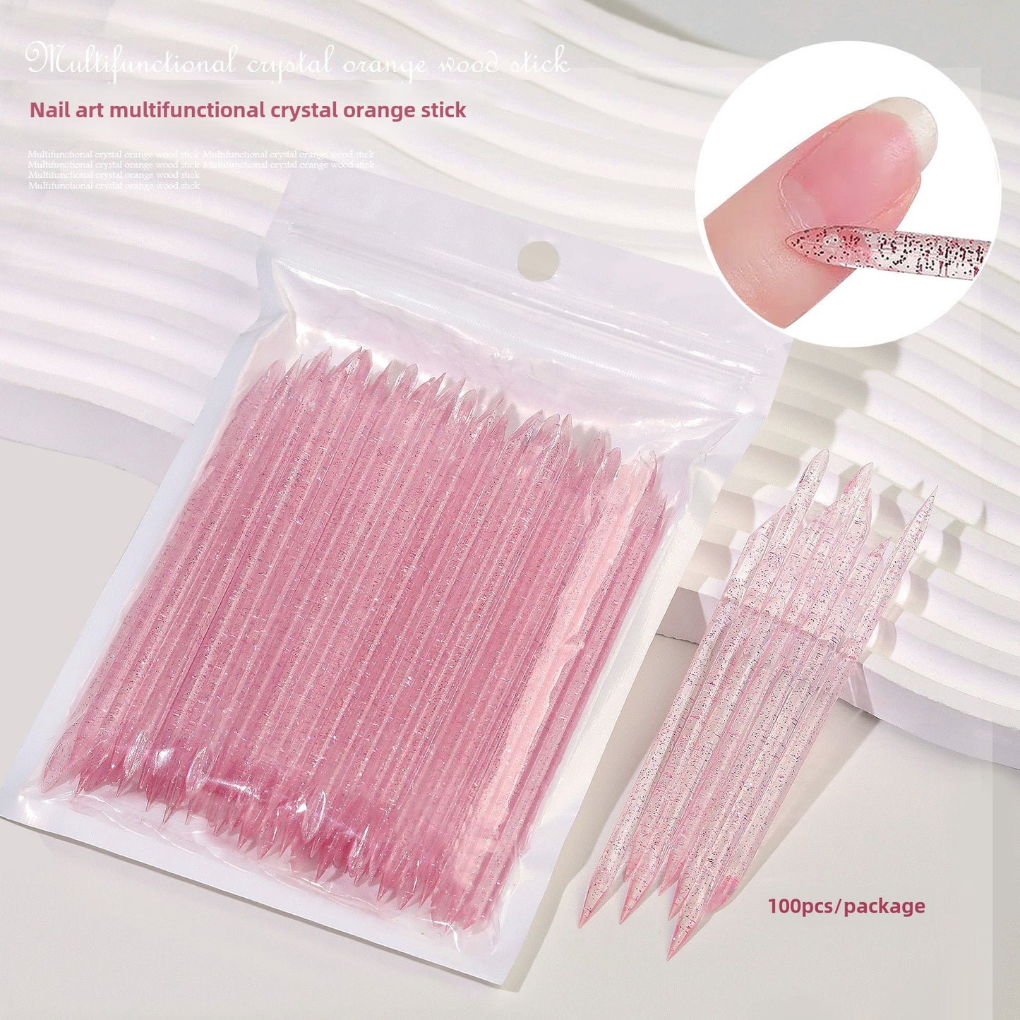 press on nails cuticle plastic stick 100pcs/bag