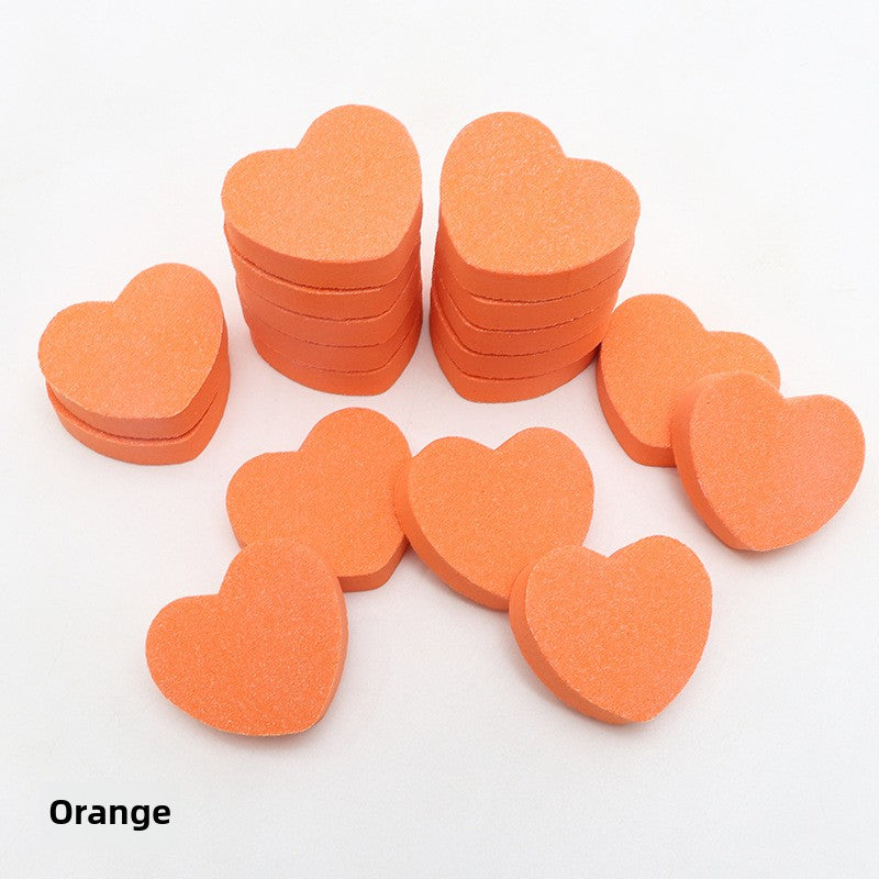 50PCS Heart Shape Mini Nail Buffer Block