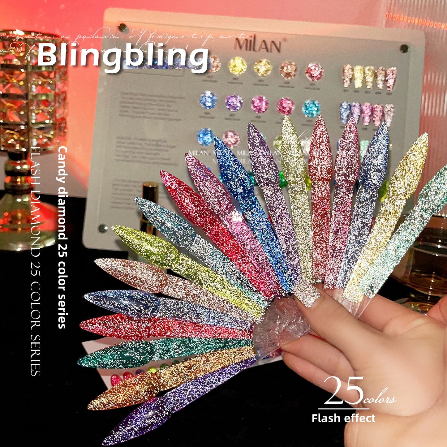 MILAN 25 Colors Candy Diamond Gel Nail Polish Kit 15ml/pcs
