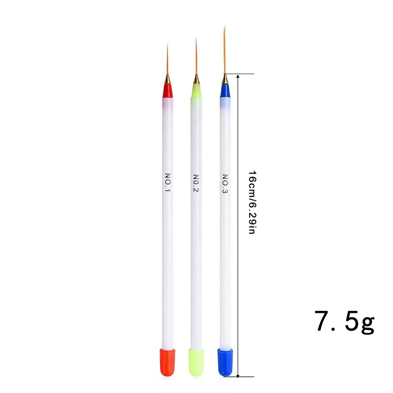 3pcs/set Professional Fine Drawing Striping Liner Gel UV Manicure Tool