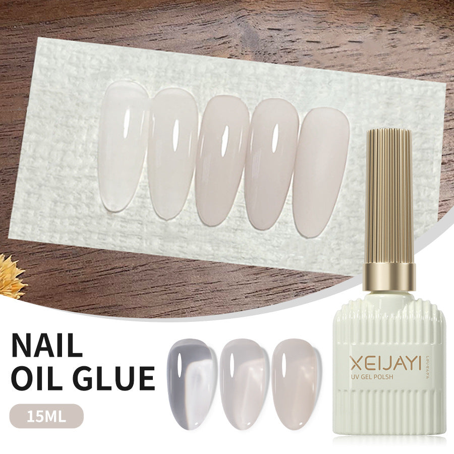 XEIJAYI Gel Nail Polish Ice Transparent Wine Red Plum Nude Black White Color UV Gel Polish Salon Gel Manicure Diy At Home Gift For Women Girl (15ml*2pcs)