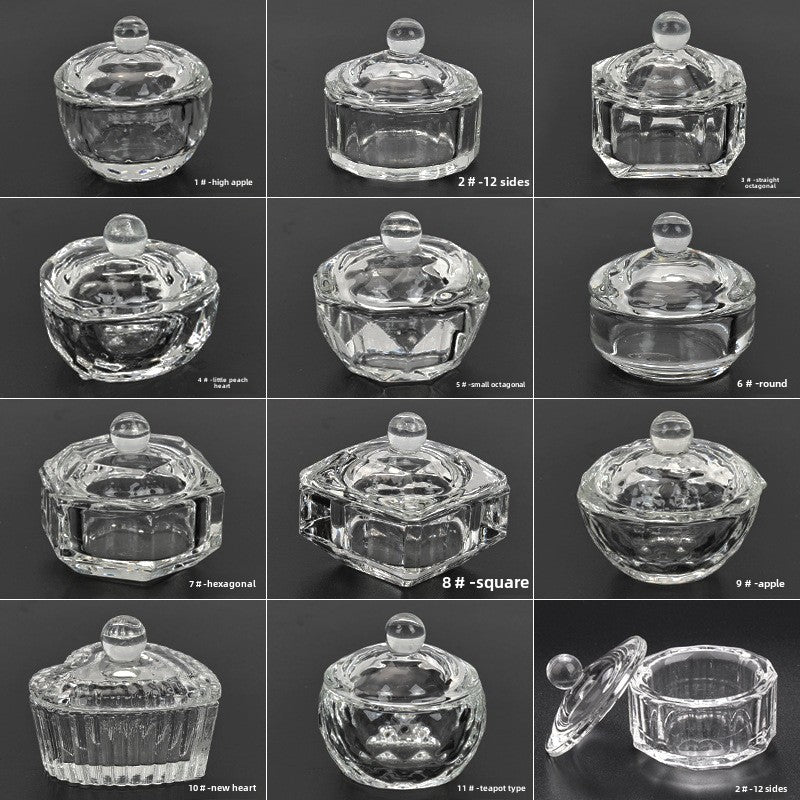 Multi-shaped Nail Art Acrylic Liquid Power Dappen Dish with Lid