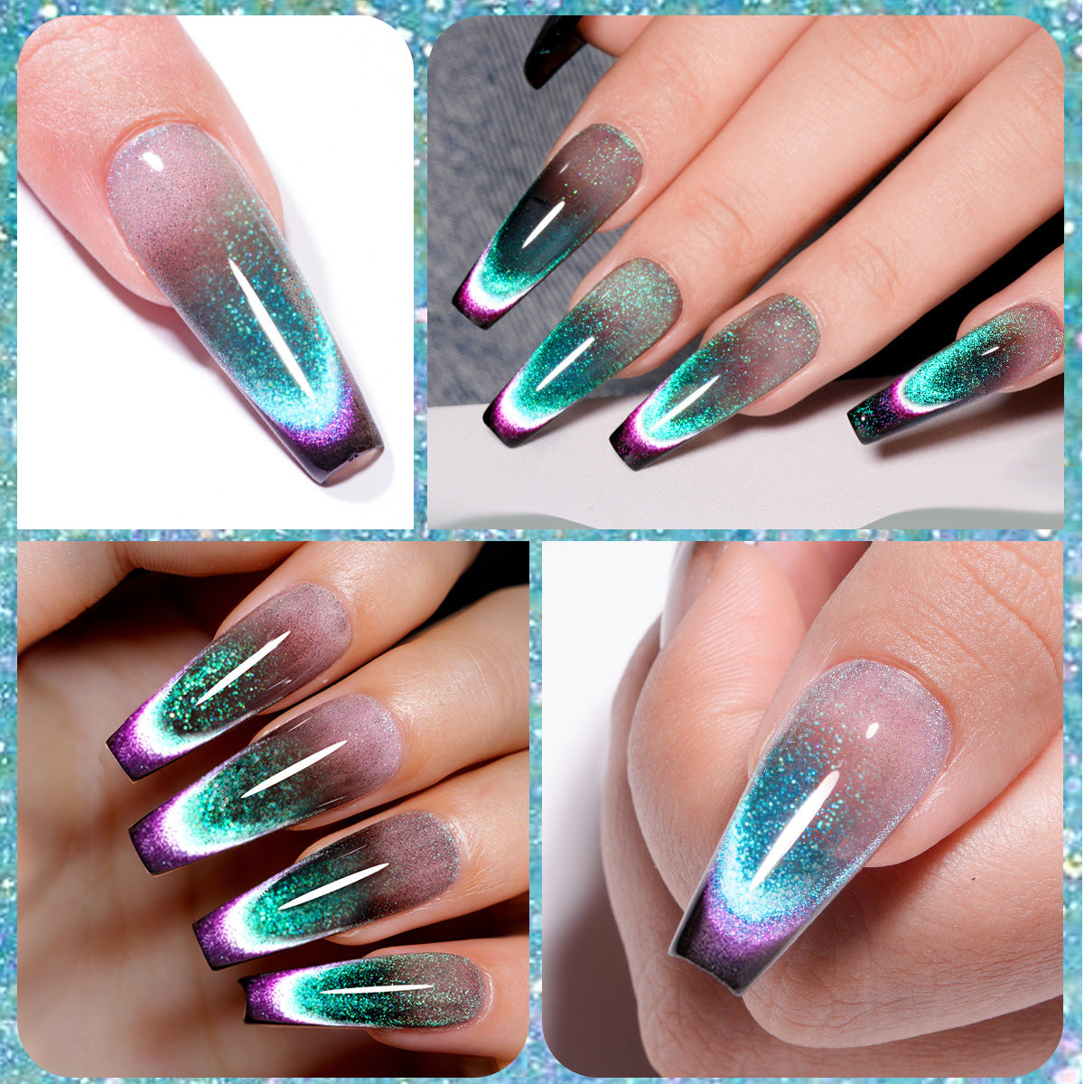 XEIJAYI 8 Colors Cat's Eye Gel Nail Polish Kit
