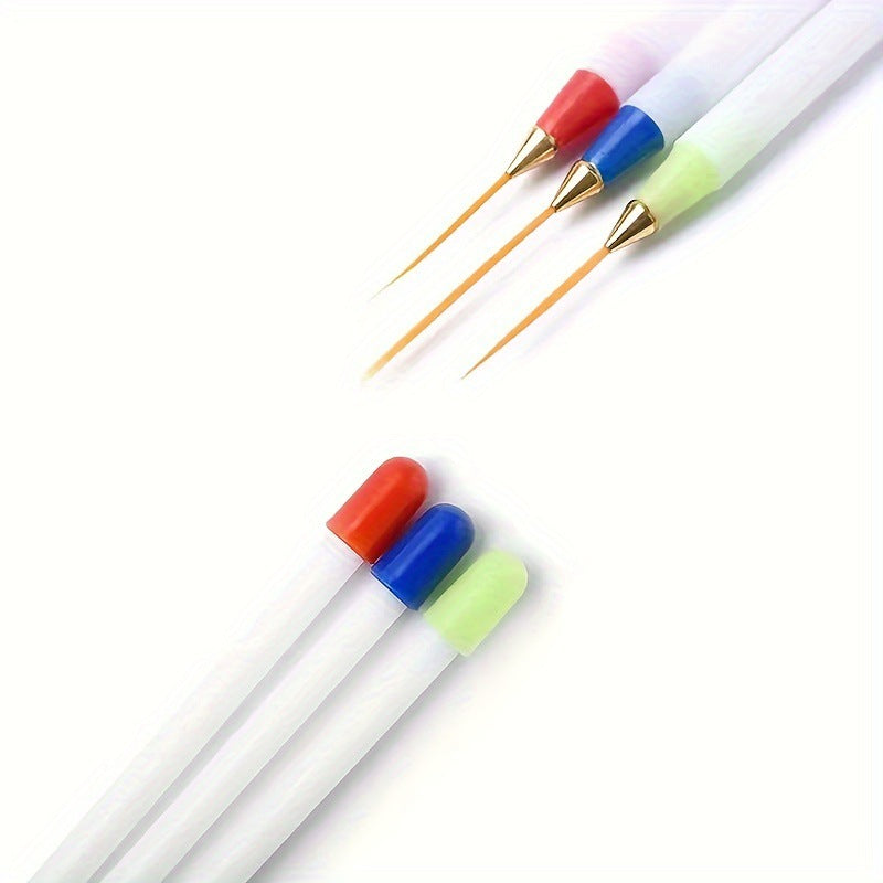 3pcs/set Professional Fine Drawing Striping Liner Gel UV Manicure Tool