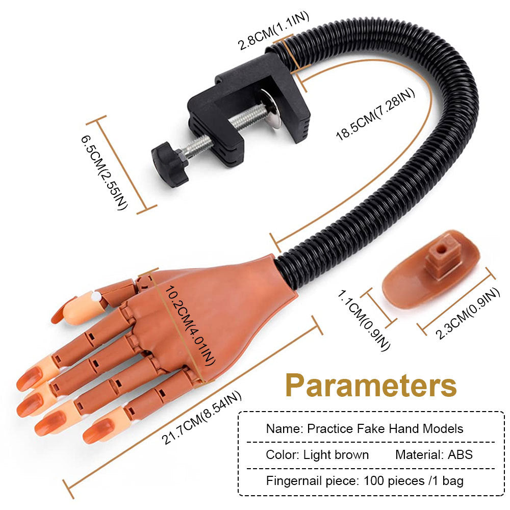 Flexible Moveable Practice Hand for Acrylic Nails