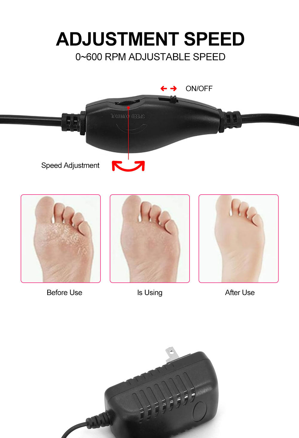 Electric Foot File Callus Remover with 60 Pcs Sandpaper Discs