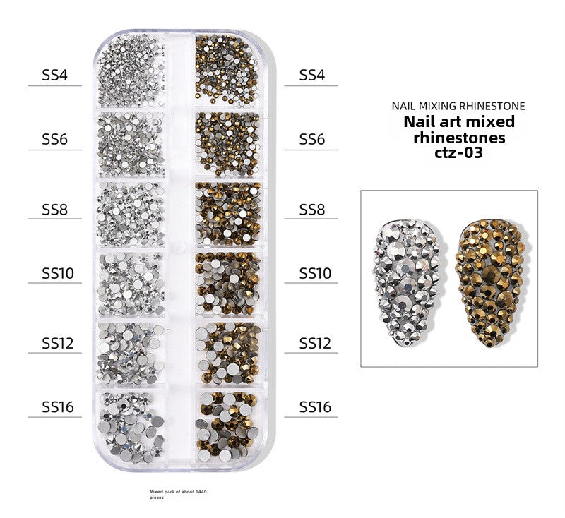 Nail Art Rhinestone Kits Flatback Colorful Rhinestones Crystals AB