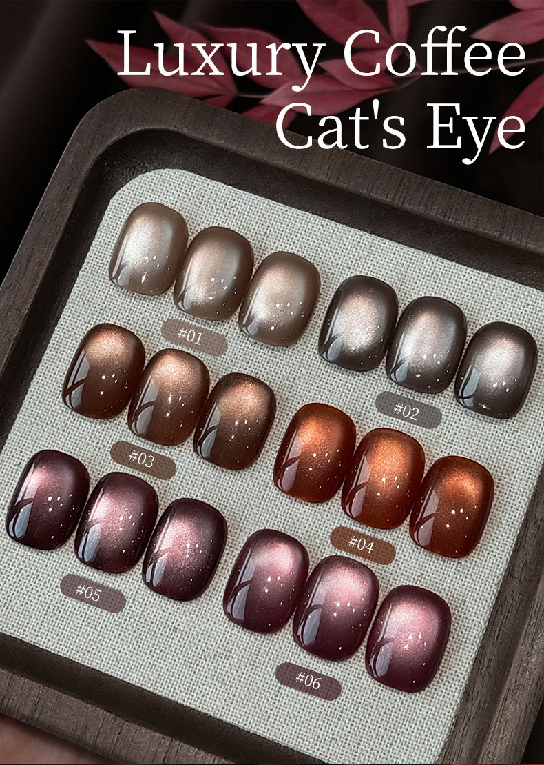 Luxury Coffee Cat Eye Gel Nail Polish