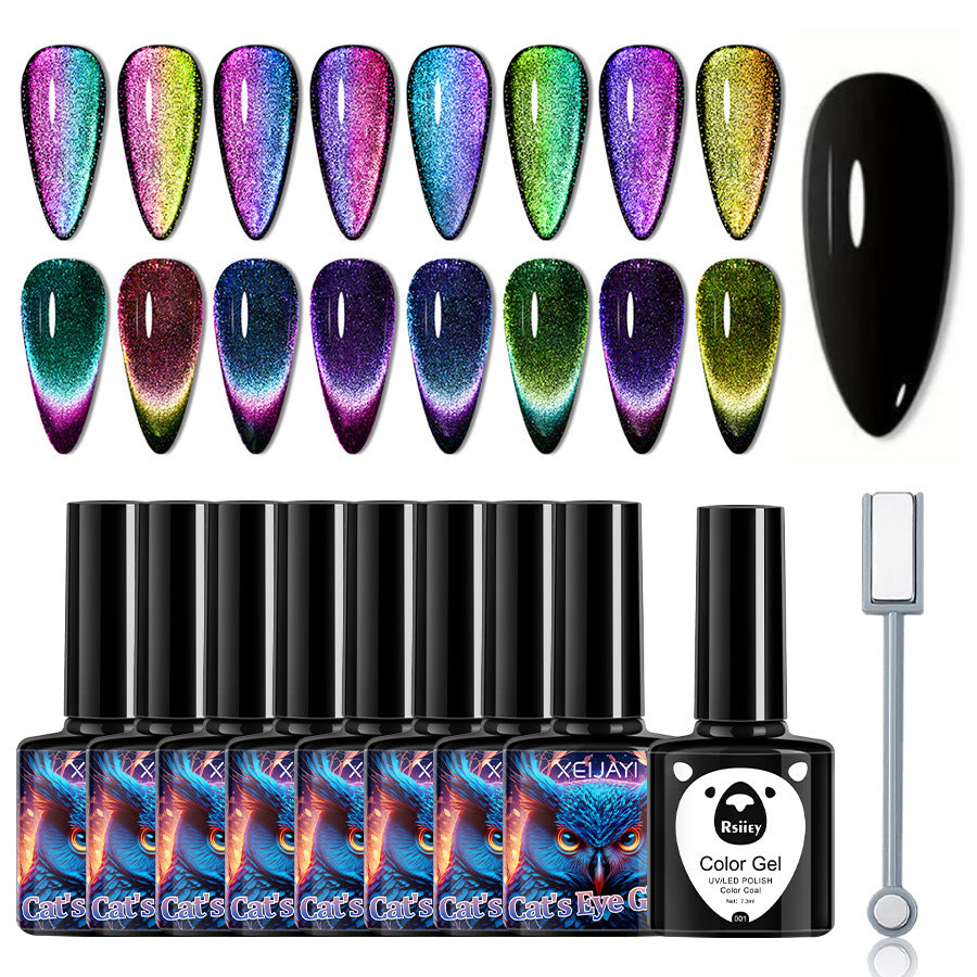 XEIJAYI 8 Colors Cat's Eye Gel Nail Polish Kit