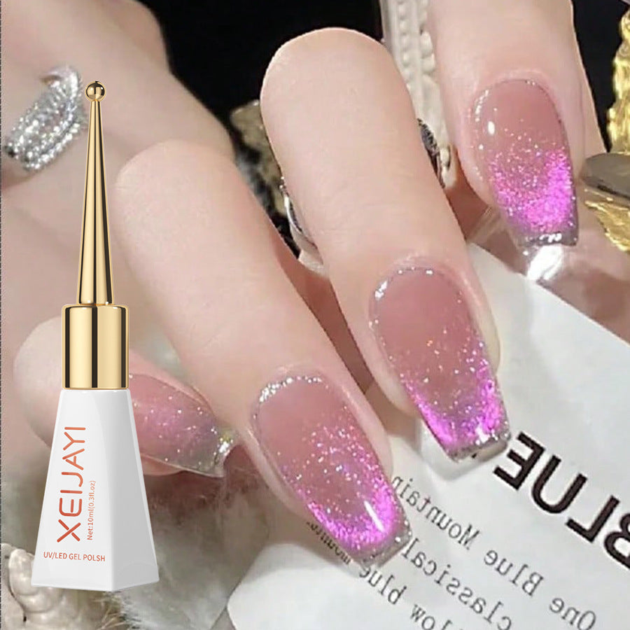 XEIJAYI Purple Cat's Eye Gel Polish UV Nail Gel Polish Gel Salon Gel Manicure Diy At Home Nail Art 10ml/0.3fl.oz/pcs