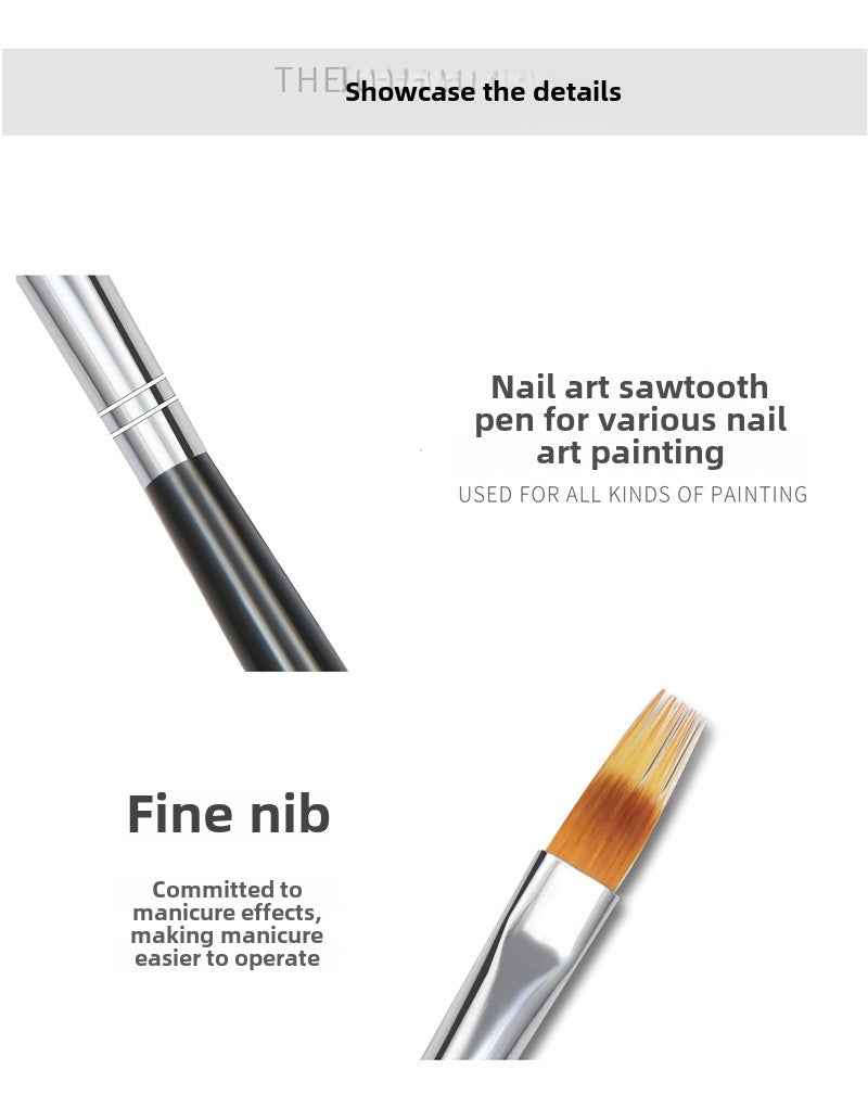Nail Ombre Brush with Wood Handle