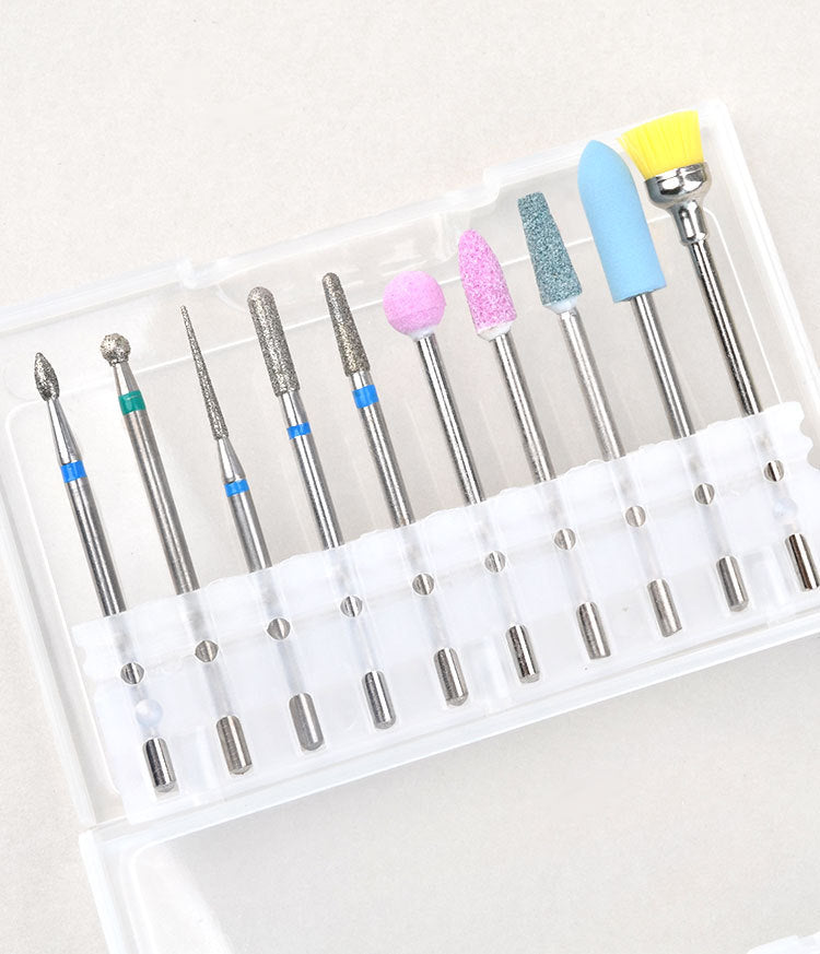 Nail Drill Bits Complete Set 10pcs