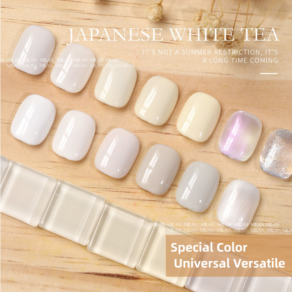 MILAN 15 Colors White Gel Nail Polish Kit 15ml/pcs (with Display Board)