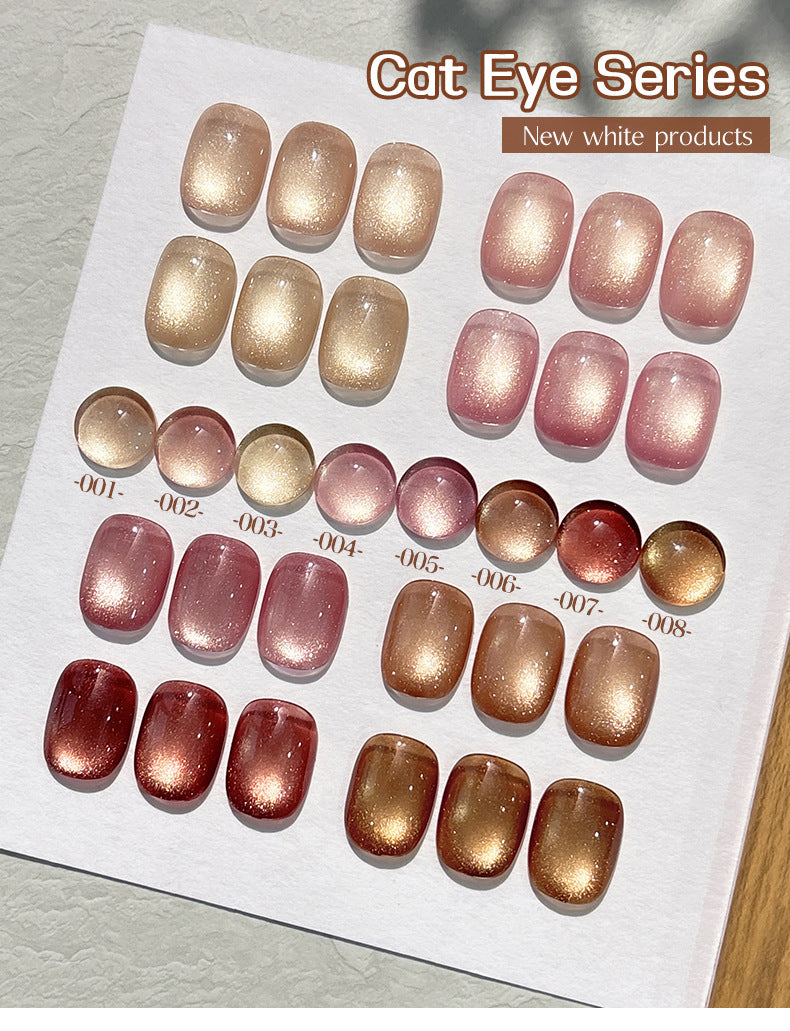 Gold Gradient Cat Eye Gel Nail Polish