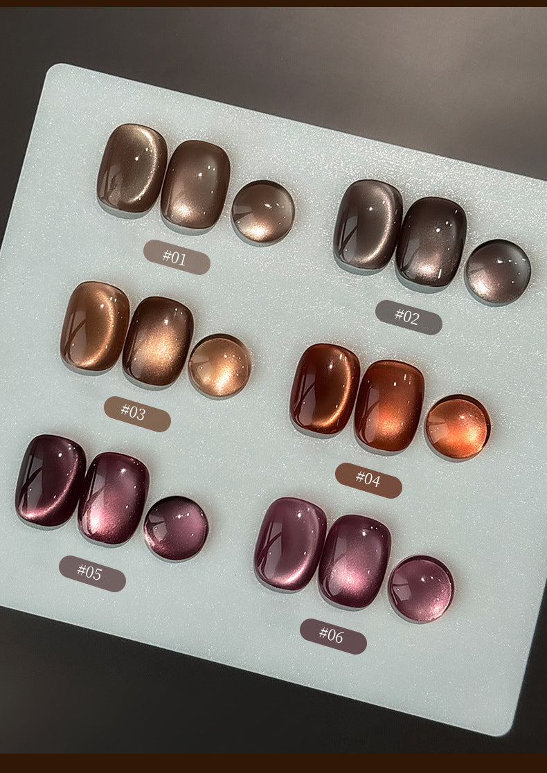 Luxury Coffee Cat Eye Gel Nail Polish