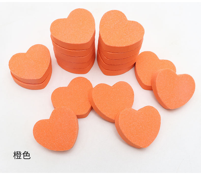 50PCS Heart Shape Mini Nail Buffer Block