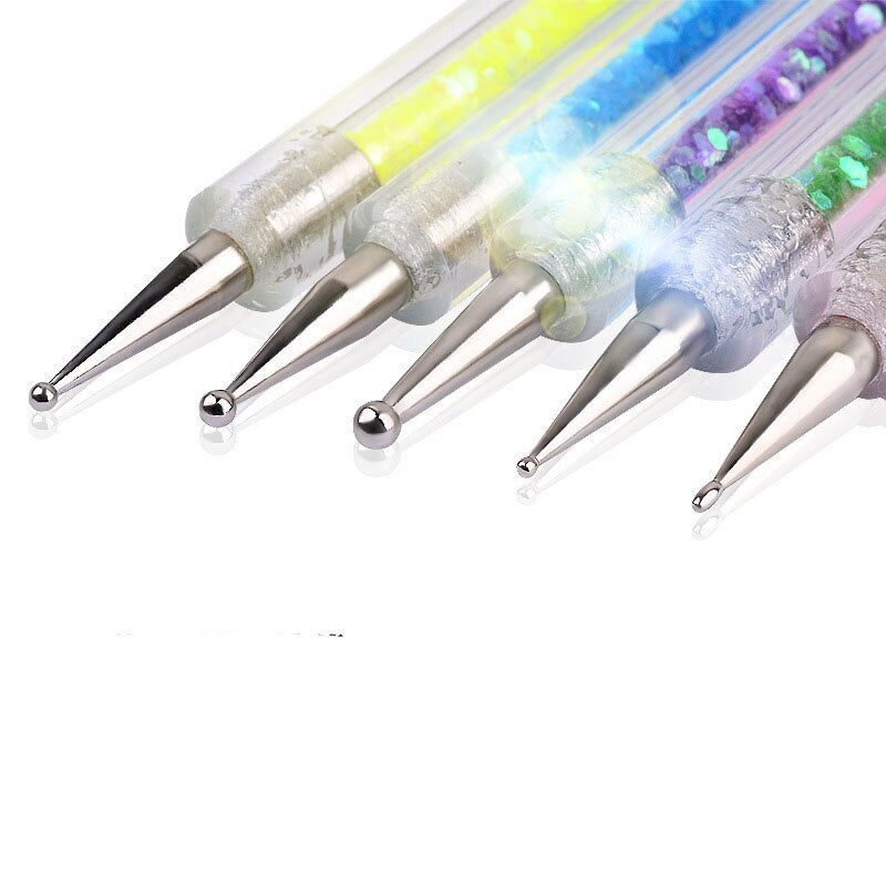 5Pcs/Set 2 in 1 Double Head Nail Art Dotting Pen Liner Brushes