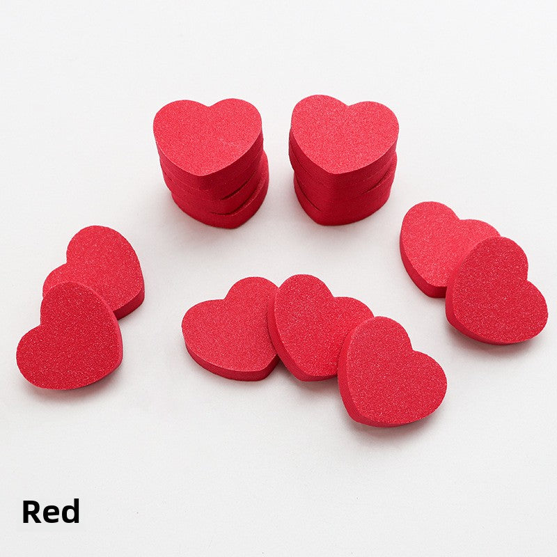 50PCS Heart Shape Mini Nail Buffer Block