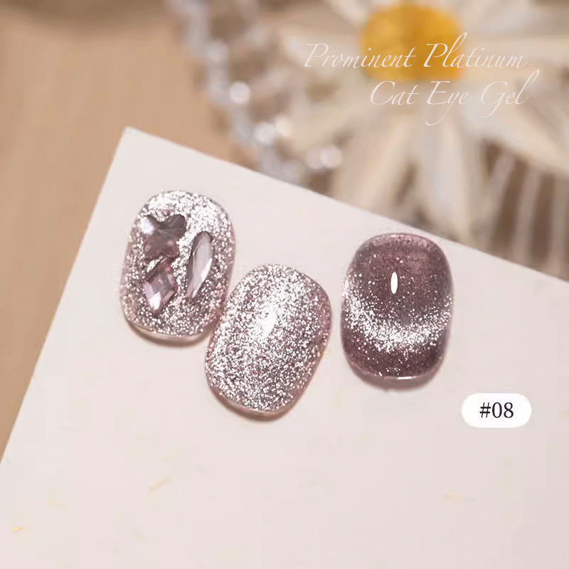 Giltter Cat's Eye Nail Gel Polish Soak Off UV Gel Polish Silver Red Black Gold Pink 8Colors Salon Gel Manicure Diy At Home Nail Art 10ml/pcs