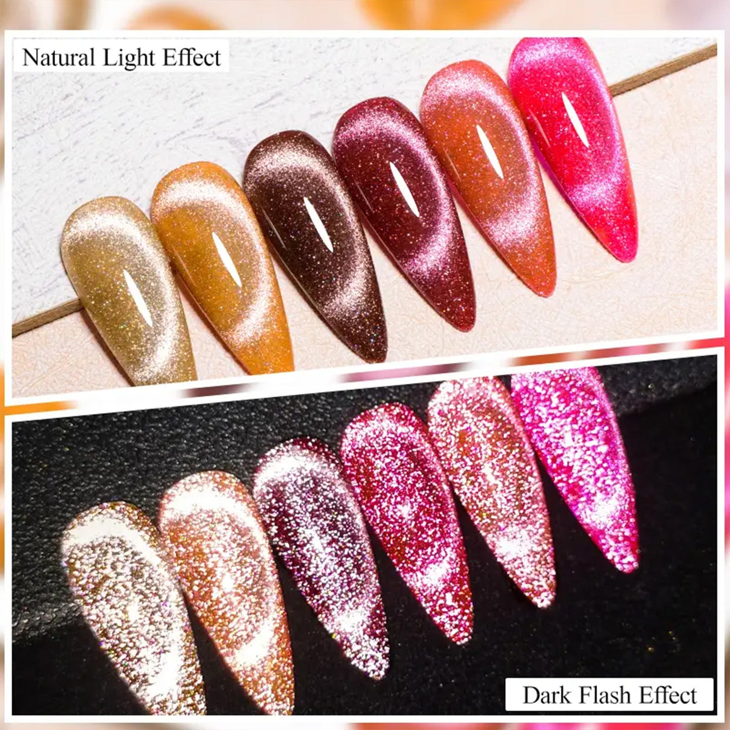 Amber Cat's Eye Gel Polish 6 Colors 10ml/PCs