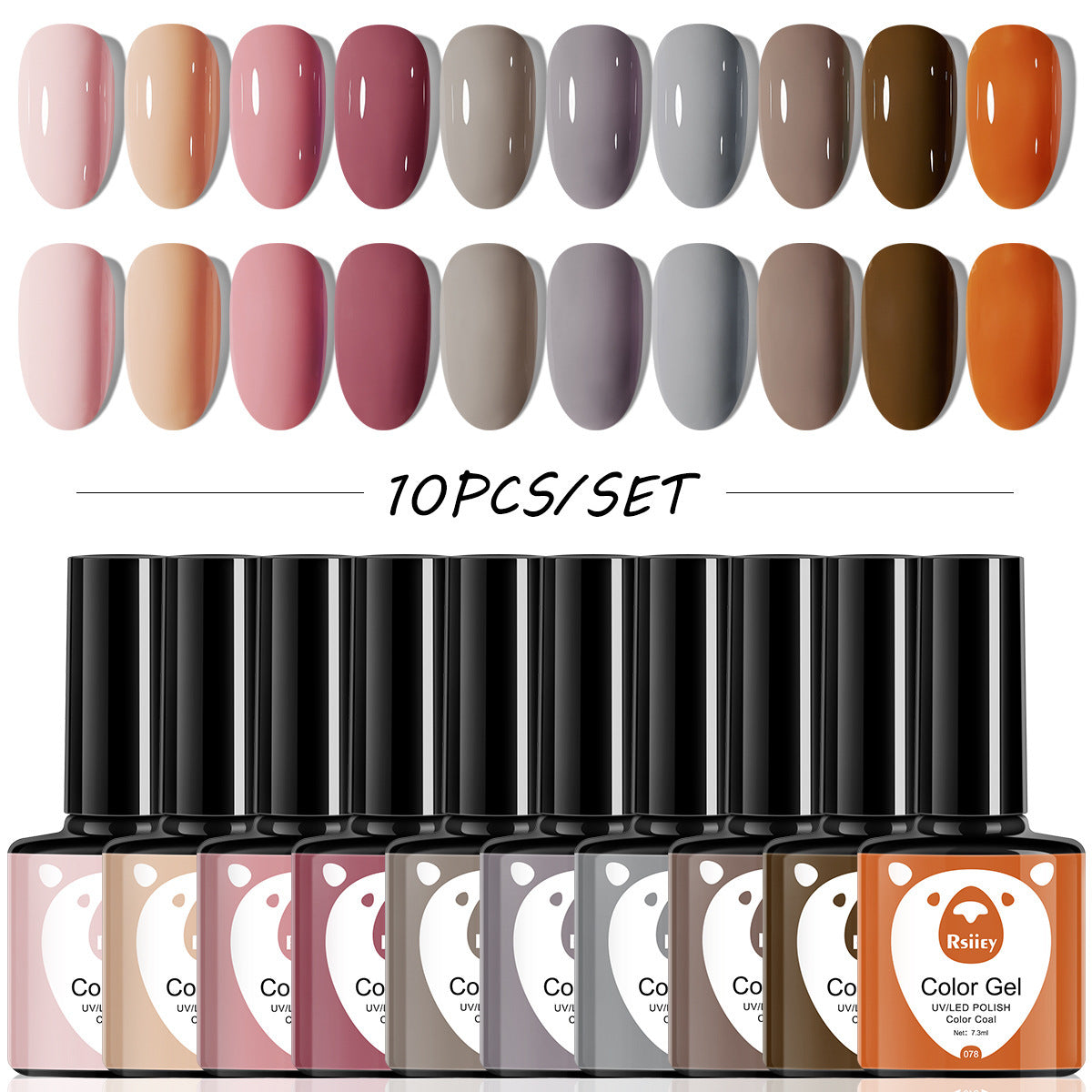 Christmas 10 Colors Nail Gel Polish Set Popular Nude Red Green Gold Silver Glitter Nail Polish Salon Gel Manicure Diy At Home Nail Art 7.3ml*10colors/set