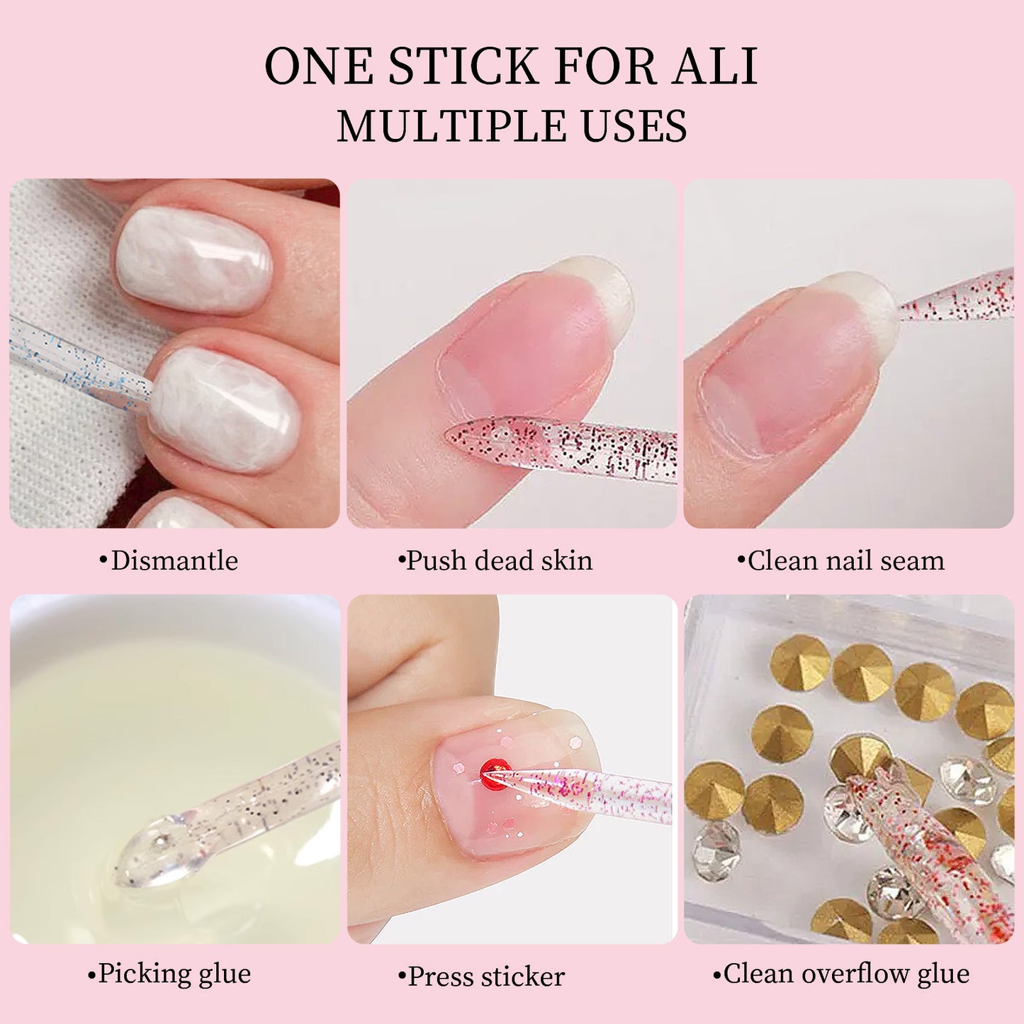 press on nails cuticle plastic stick 100pcs/bag
