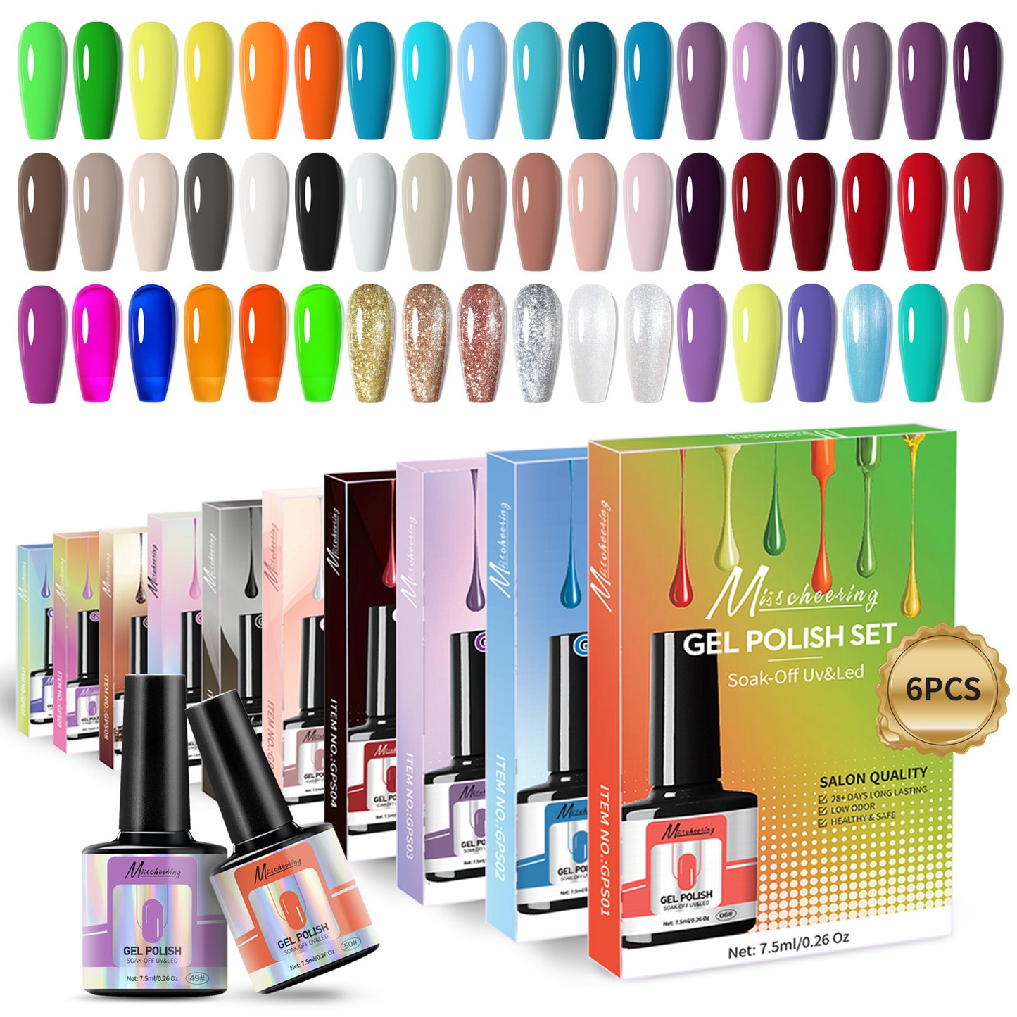 6 Colors Gel Nail Polish Set