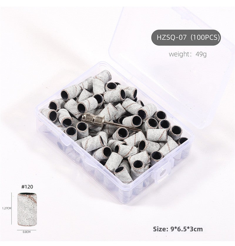 3 Color Coarse Fine Medium Grit Efile Sand Set 80#120#180# with Mandrel Nails Drill Bits