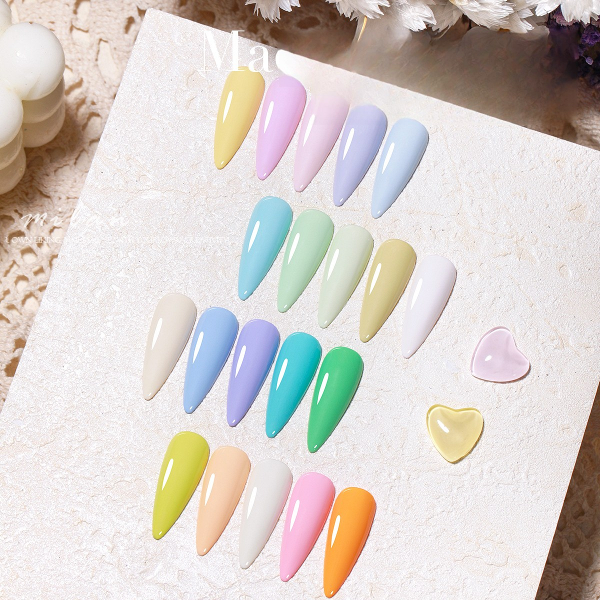 MILAN 22 Colors Macaron Gel Nail Polish Kit 15ml/pcs (with Display Board)