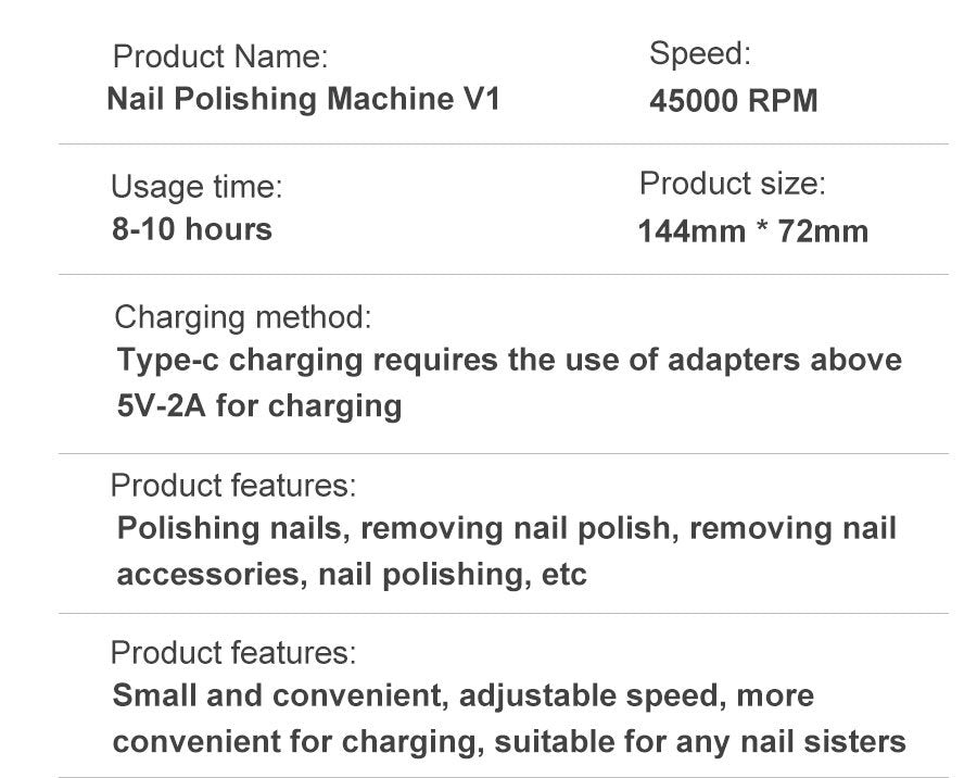 45000RPM Electric Nail Drill File with Bits LED Display