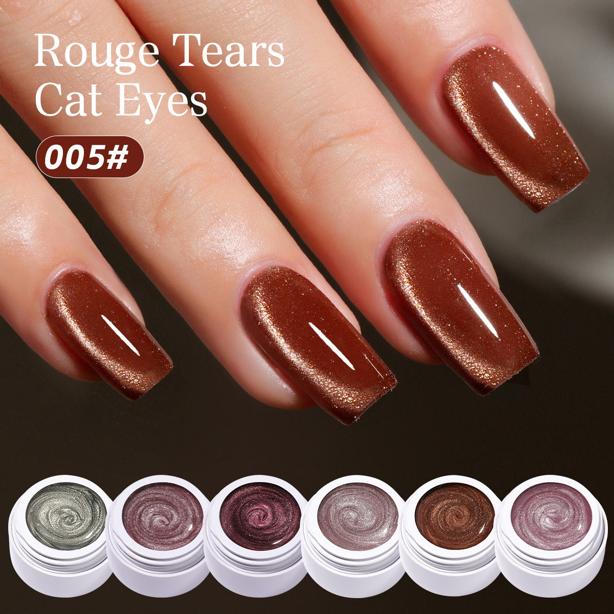 6 colors Moonlight Glitter Cat Eye Gel Nail Polish
