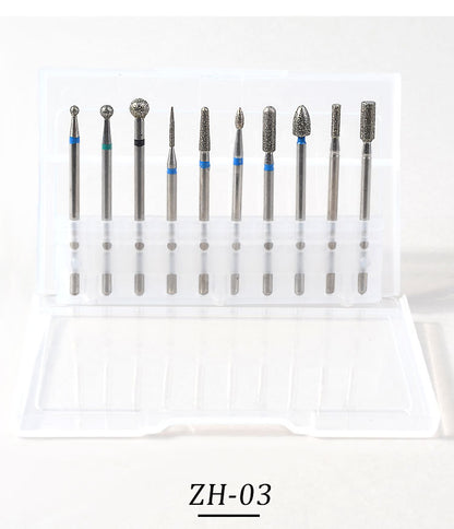 Nail Drill Bits Complete Set 10pcs