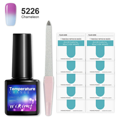 8ML Temperature Color Gel Nail Polish Nail File Buffing Stick Nail Polish Remover Combo kit