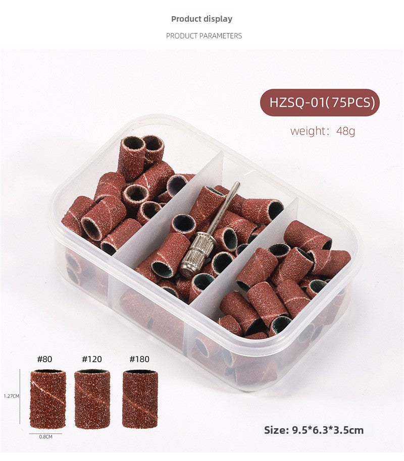 3 Color Coarse Fine Medium Grit Efile Sand Set 80#120#180#  with Mandrel Nails Drill Bits